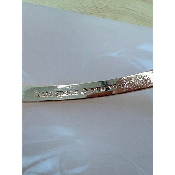 Kate Spade Rose Gold "Stop And Smell The Roses" Engraved Bangle Bracelet - Picture 3 of 7